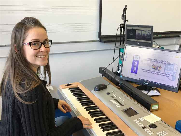 Etonbury Academy teacher Emily Hardy is on song as schools join forces in virtual choir