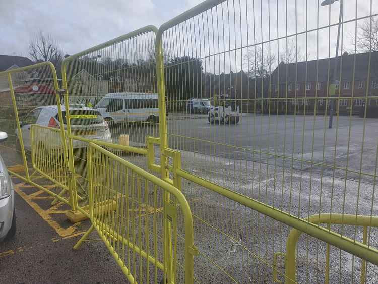 Hitchin Sainsbury's car park at half capacity due to resurfacing work. PICTURE: Hitchin Sainsbury's car park on Wednesday lunchtime. CREDIT: Hitchin Nub News