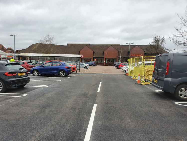 Work is ongoing at Hitchin Sainsbury's car park. PICTURE CREDIT: Hitchin Nub News