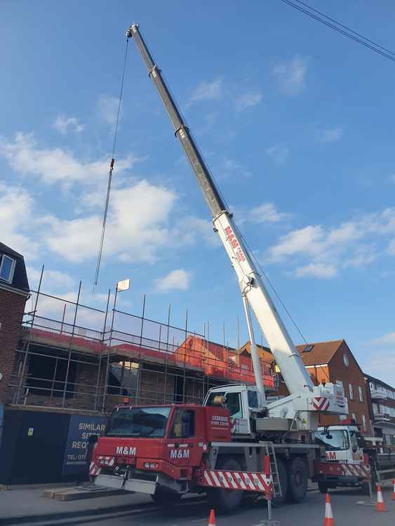 Is this the biggest crane ever seen in Hitchin? CREDIT: @HitchinNubNews