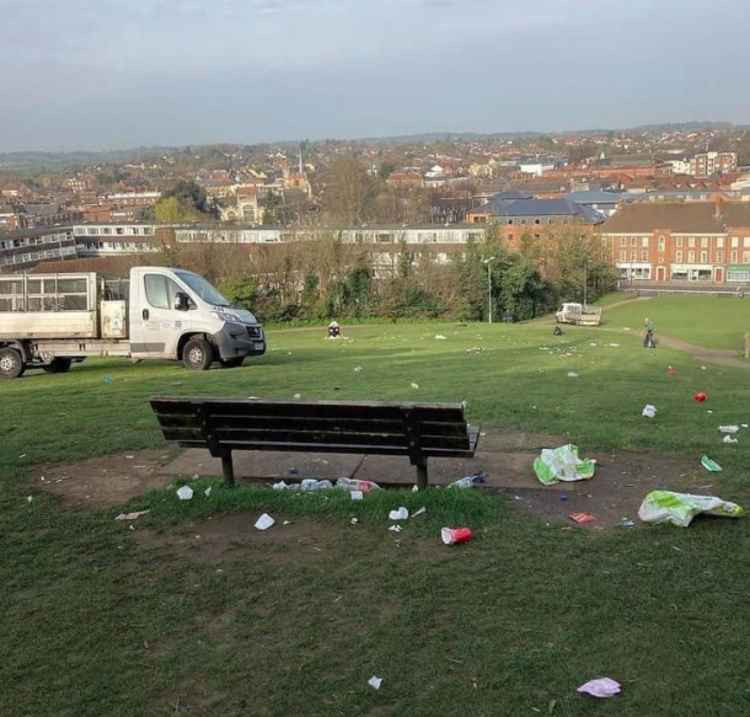 How littering affects us all in Hitchin and why assuming someone else will tidy mess is 'lazy'. PICTURE: A litter-strewn Windmill Hill. CREDIT: Sam Collins