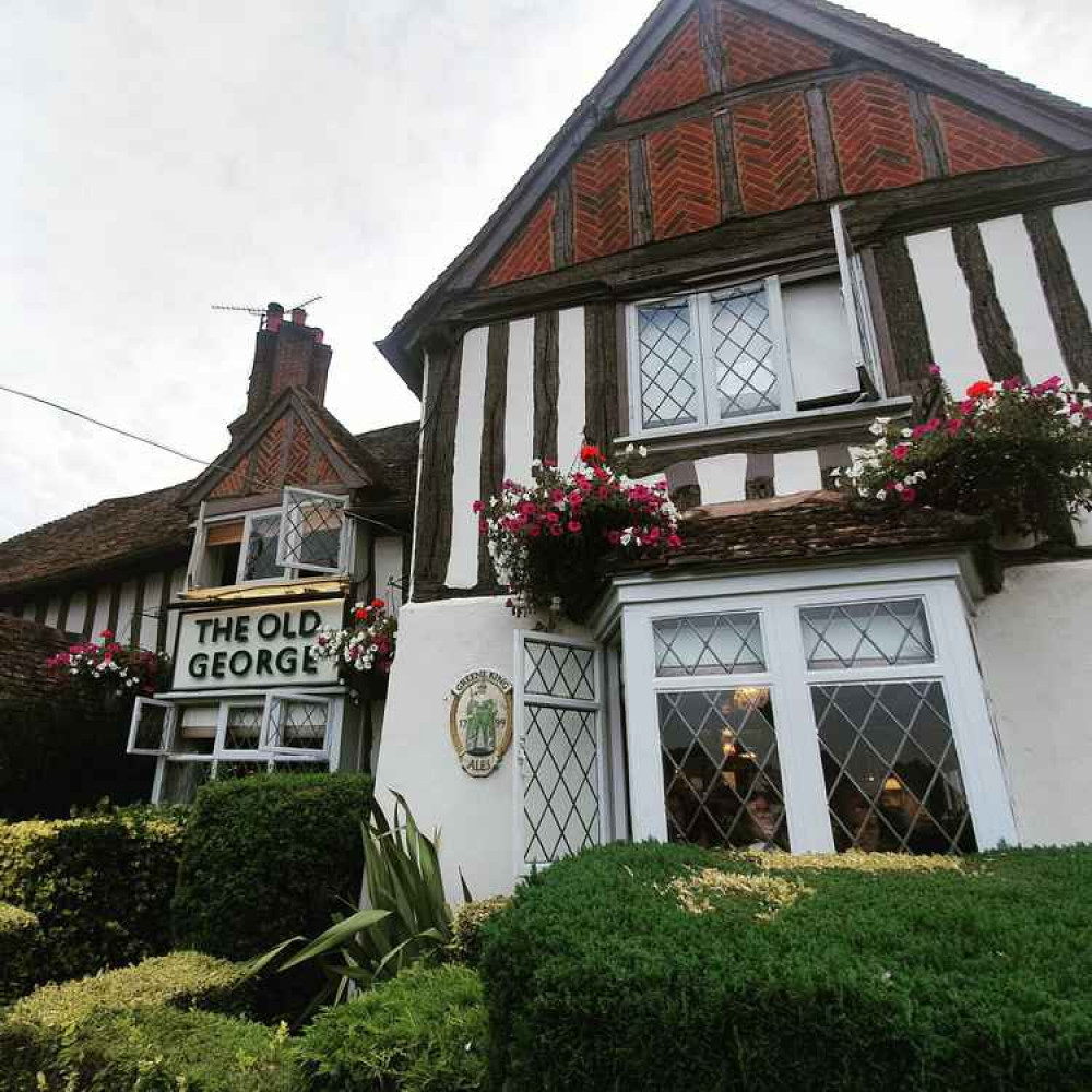 Find out when The Old George is reopening! CREDIT: @HitchinNubNews