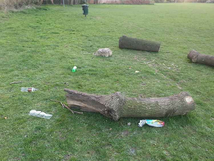 Litter left at St Michael's Playing Field
