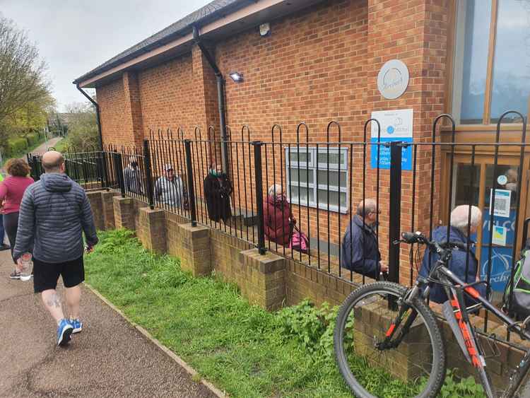 Queues for Archers Gym on the morning they opened their doors once again