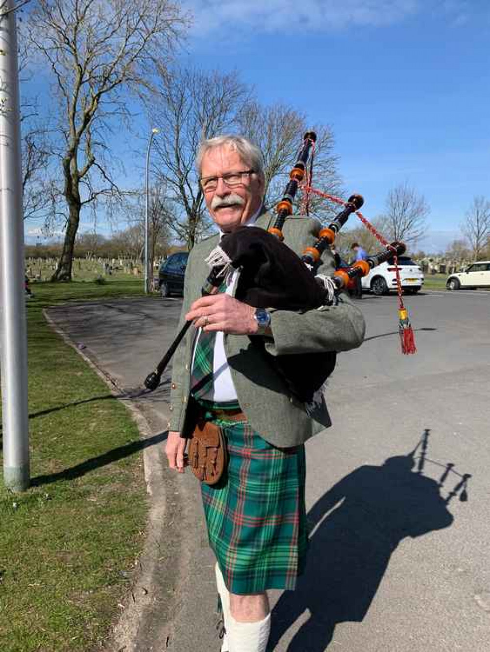 Hitchin's brilliant bagpiper aims to turn his passion into a business! PICTURE: Andrew Weymouth