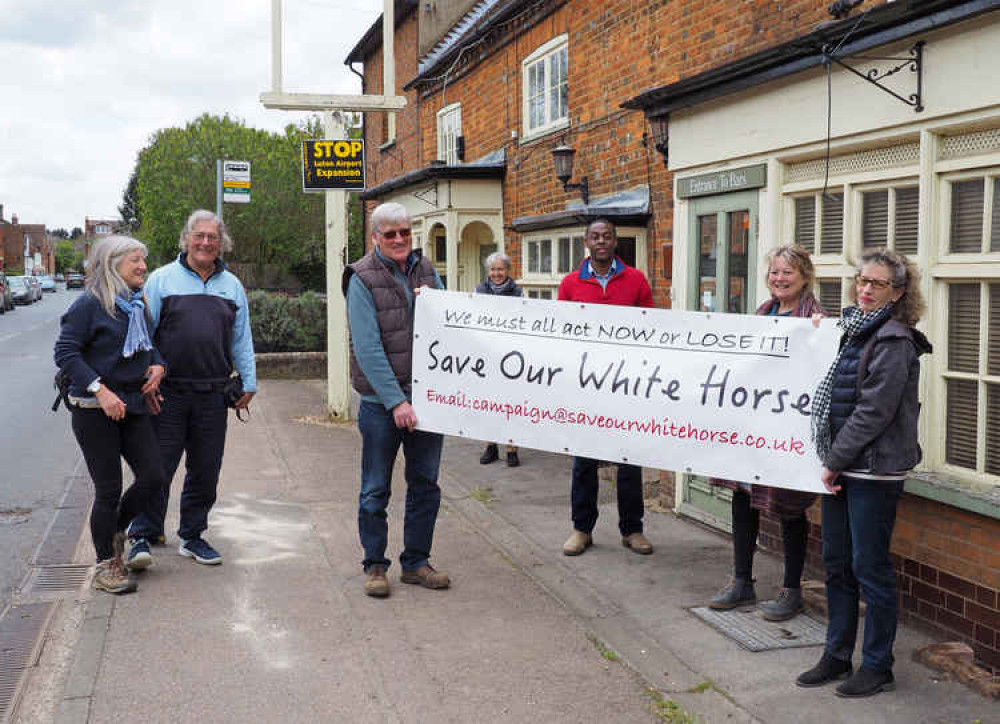 Hitchin MP Bim Afolami with Save the White Horse campaigners. CREDIT: Save the White Horse campaign