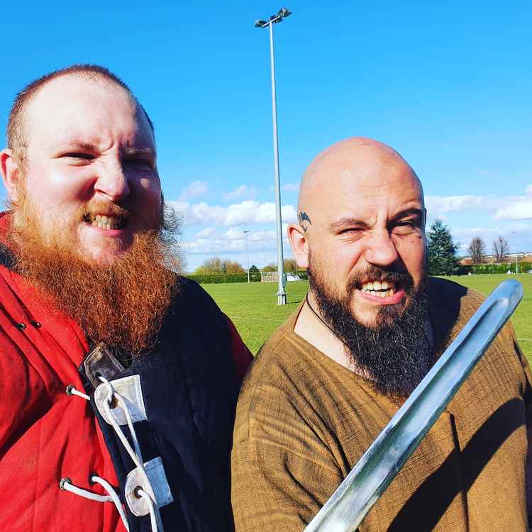 Hitchin Vikings feed the flame of loyal brotherhood! PICTURE: Hitchin Vikings: William Sale and Charlie Rablah. CREDIT: @HitchinNubNews