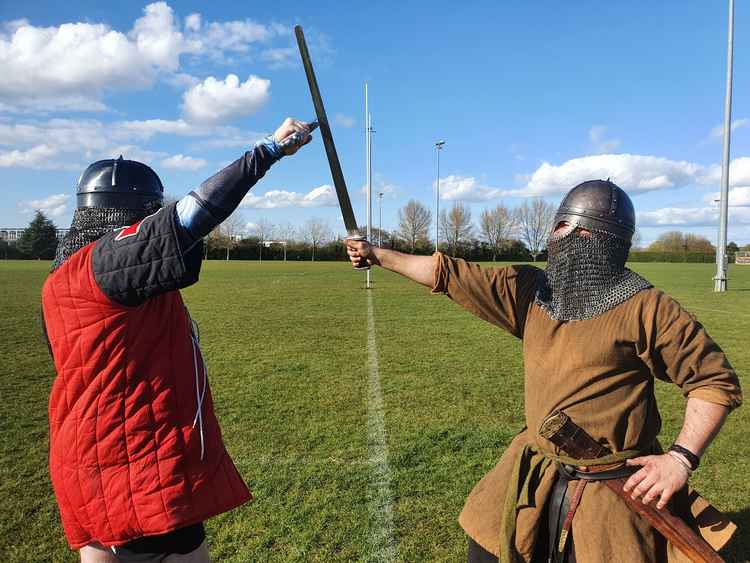 Hitchin Vikings feed the flame of loyal brotherhood! PICTURE: Hitchin Vikings: William Sale and Charlie Rablah. CREDIT: @HitchinNubNews