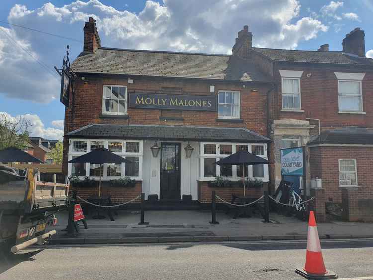 Hitchin: Have you tried the 'new Molly Malones' pub yet. CREDIT: @HitchinNubNews