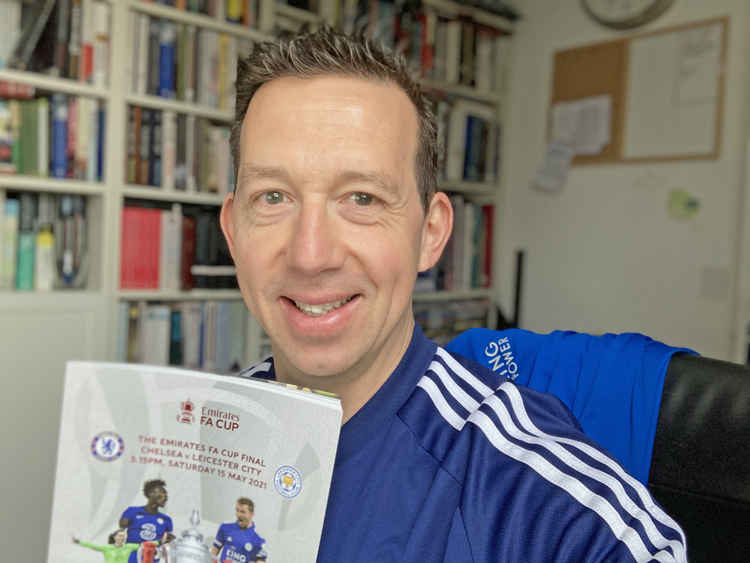 Alas, getting hold of an official FA Cup final programme is the closest loyal Foxes fan Tom Walker will get to Wembley today!