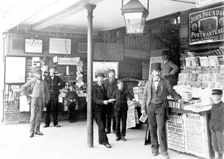 Frozen In Time exhibition image of bookstall at Hitchin train station 1881. CREDIT: NHDC