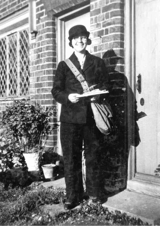A photograph of Hexton postwoman Ms Katherine Francis taken during the Second World War. CREDIT: NHDC