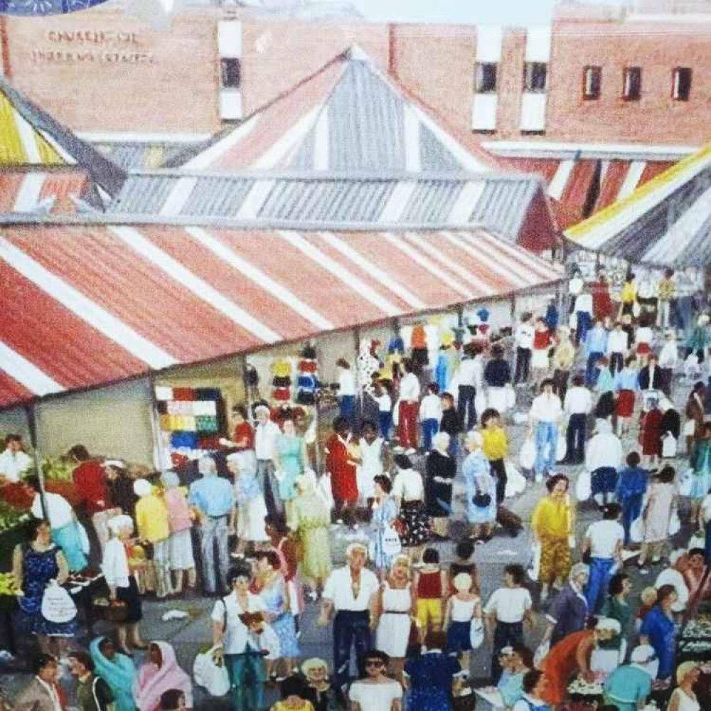 Hitchin: Sign up for our FREE Friday lunchtime newsletter delivered straight to your inbox! PICTURE: An image of Hitchin Market by an unknown artist.