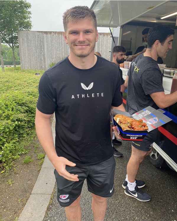 Hitchin: Chicken George feeds Saracens squad including England star Owen Farrell, pictured. CREDIT: Chicken George