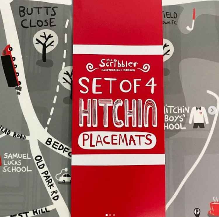 Father's Day: Find out the best Hitchin related present here! PICTURE: The must-have Hitchin placemats. CREDIT: Dan the Scribbler Insta