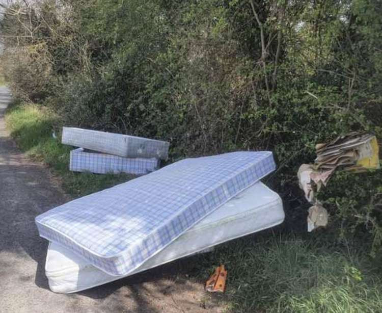 Hitchin: Staggering 18,000 fly-tipping incidents across county costing taxpayers £1.2m - but only 24 prosecutions. PICTURE: Hitchin Nub News captured the aftermath of fly-tipping in Pirton this spring. CREDIT: Hitchin Nub News