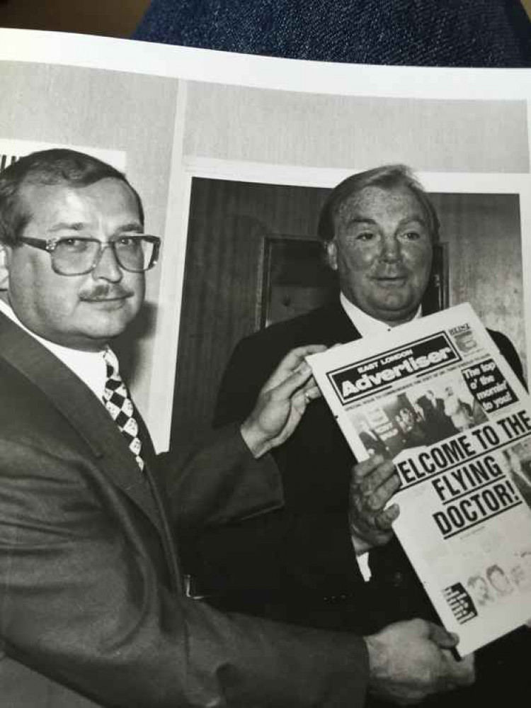 Me with Tony O'Reilly and an edition of the East London Advertiser