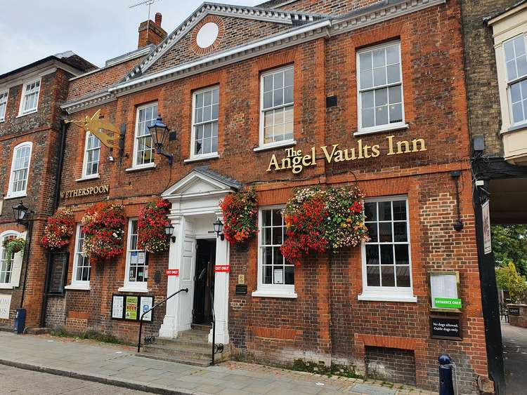 Hitchin: Brexit, Covid and strikes cause beer shortages at Wetherspoon's Angel Vaults branch in Sun Street. PICTURE: Angel Vaults on Sun Street. CREDIT: @HitchinNubNews
