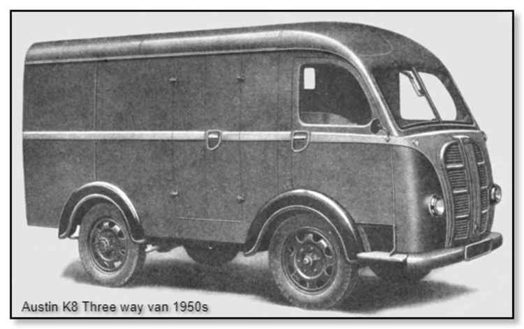 The Austin K8 van similar to the one in which Matthews Bros delivered fuel to the Camp