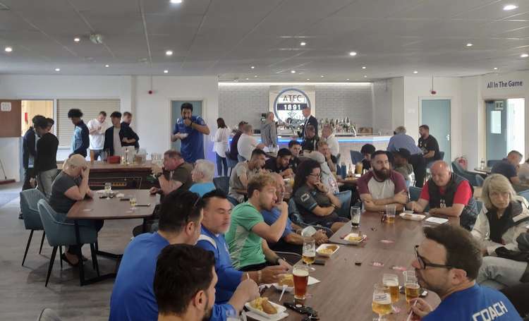 Arlesey Town hail loyal community for making new bar opening a huge success! PICTURE: The new bar in the clubhouse at New Lamb Meadow. CREDIT: Arlesey Town FC Twitter