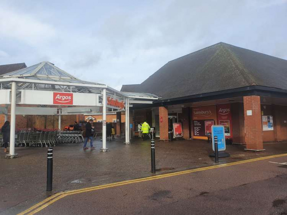 PICTURE: Sainsbury's in Hitchin town centre is set to close for two days on Christmas Day and Boxing Day. CREDIT: @HitchinNubNews