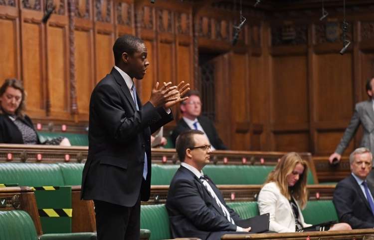 Hitchin's parliamentarian Bim Afolami has urged people to avoid panic buying after queues have been reported at petrol stations in Hitchin and further afield. PICTURE: Bim Afolami debating in parliament