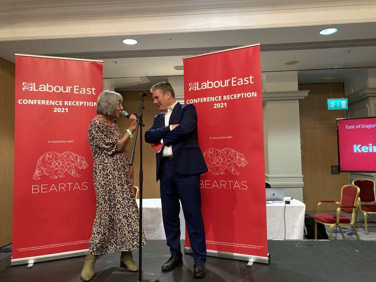 Labour leader Keir Starmer meets renowned Hitchin councillor Judi Billing at party conference