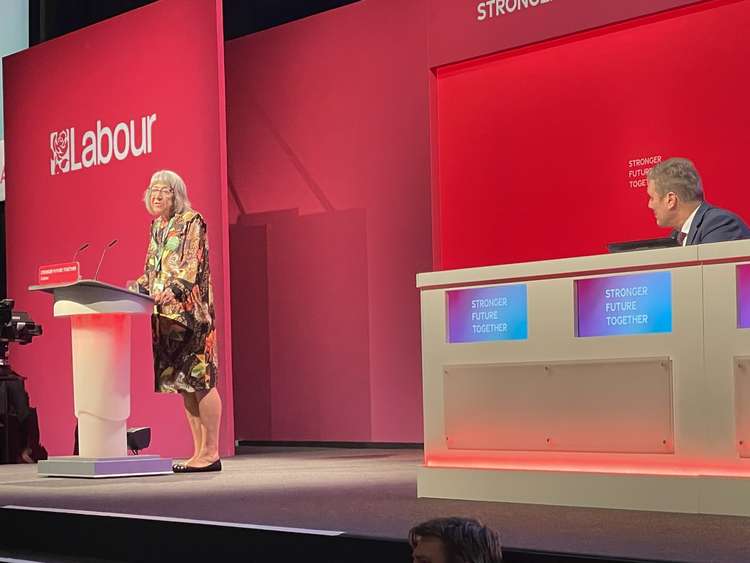 Labour leader Keir Starmer meets renowned Hitchin councillor Judi Billing at party conference