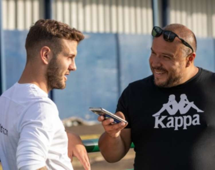 Hitchin lad and former Priory pupil Jack Wilshere back training with Arsenal. PICTURE: Jack Wilshere in conversation with Layth Yousif. CREDIT: @laythy29/@Danny_Loo