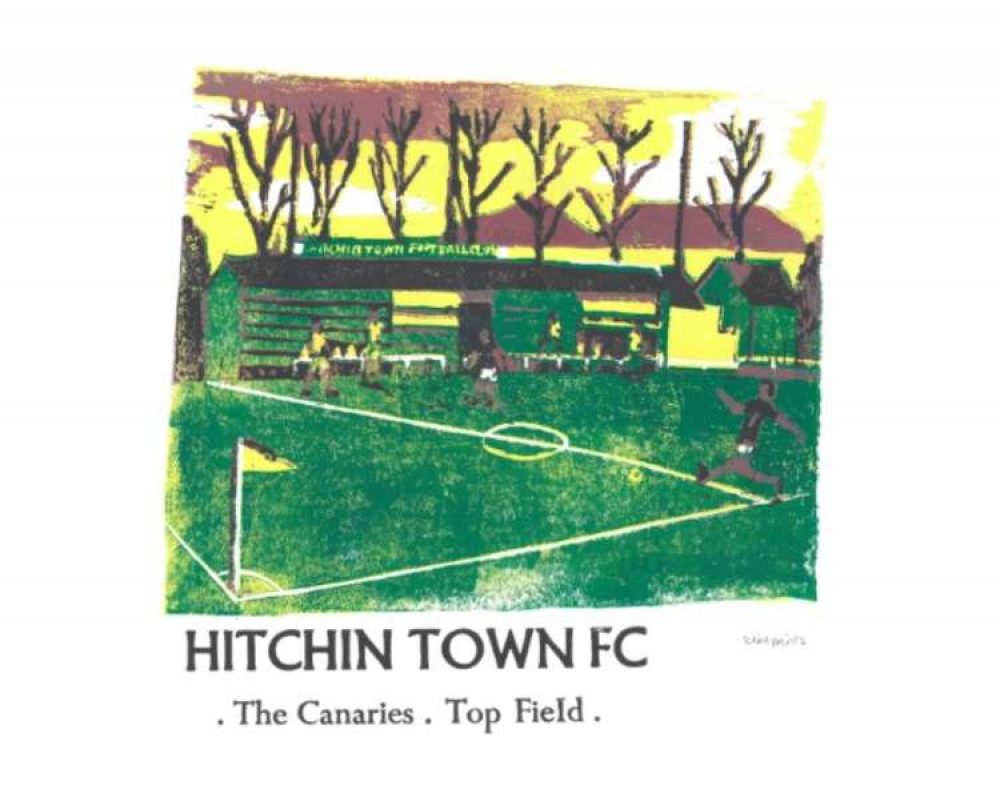Hitchin Town gear up for All Saints Day at Top Field. IMAGE: A print of Top Field by Kimprints