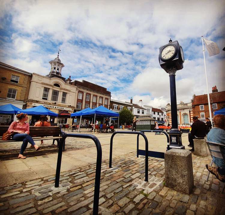 Churchgate looks onto Hitchin Market Place. CREDIT: @HitchinNubNews