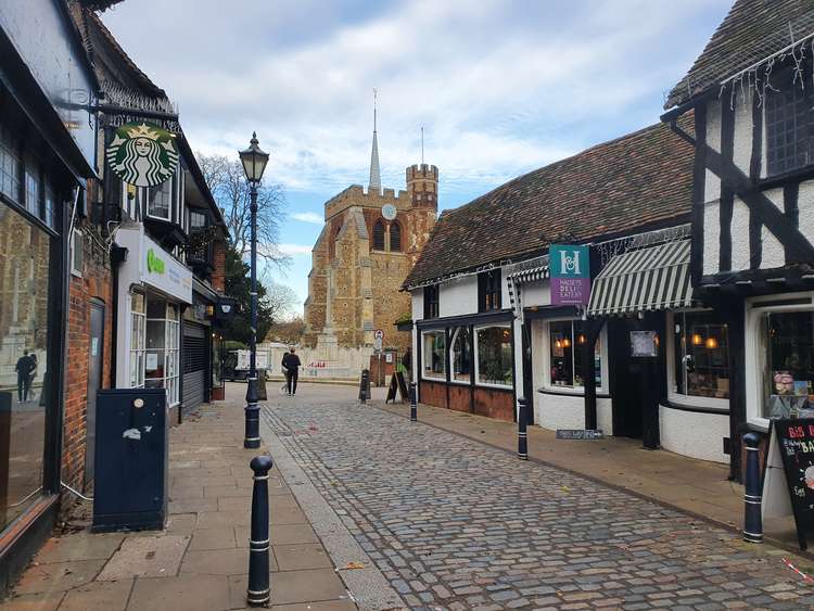 EXCLUSIVE: Hitchin town centre site Churchgate up for sale at £2.5m as property developers hover. PICTURE: Churchgate at the heart of Hitchin. CREDIT: @HitchinNubNews