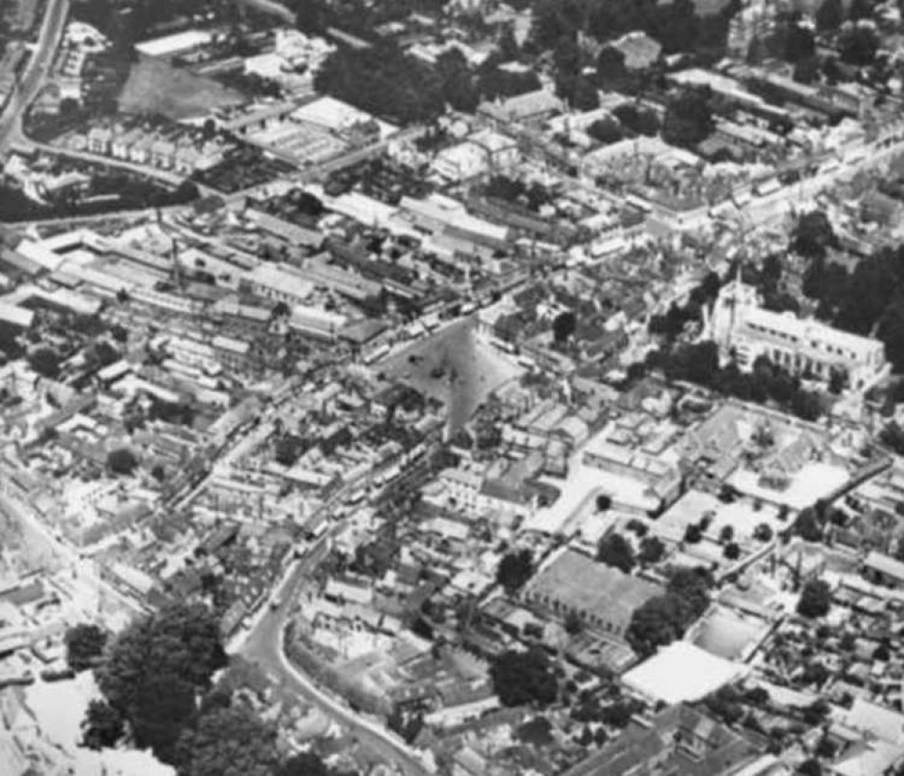 PICTURE: An aerial shot of Hitchin taken in 1949. CREDIT: Britain from the air website.