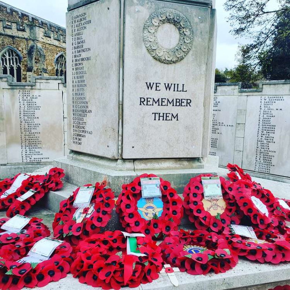 Update: Details of Remembrance Day parades and services in Hitchin and surrounding areas. PICTURE: The Hitchin cenotaph next to St Mary's at our town's last Remembrance Day in 2020. CREDIT: @HitchinNubNews