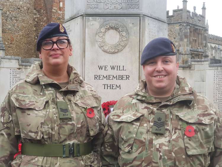 Sergeant Instructor Debbie Stammers and Staff Sargeant Michael Cavanagh spoke to Hitchin Nub News after the event. CREDIT: @HitchinNubNews