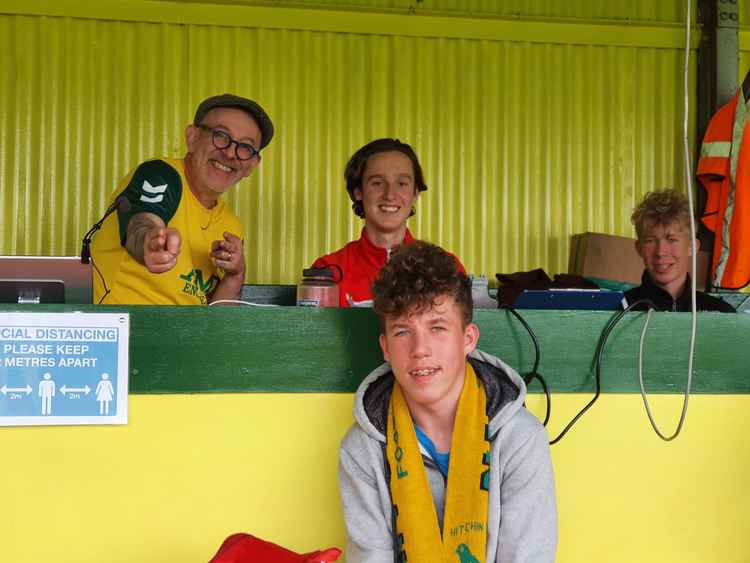 The outstanding HTFC radio team at Top Field. CREDIT: @laythy29