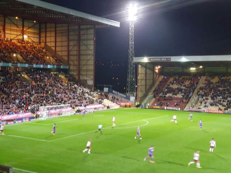 Bradford City 4-1 Stevenage: Andy Cook's first half treble inflicts Boro's first defeat of the season. PICTURE CREDIT: @laythy29