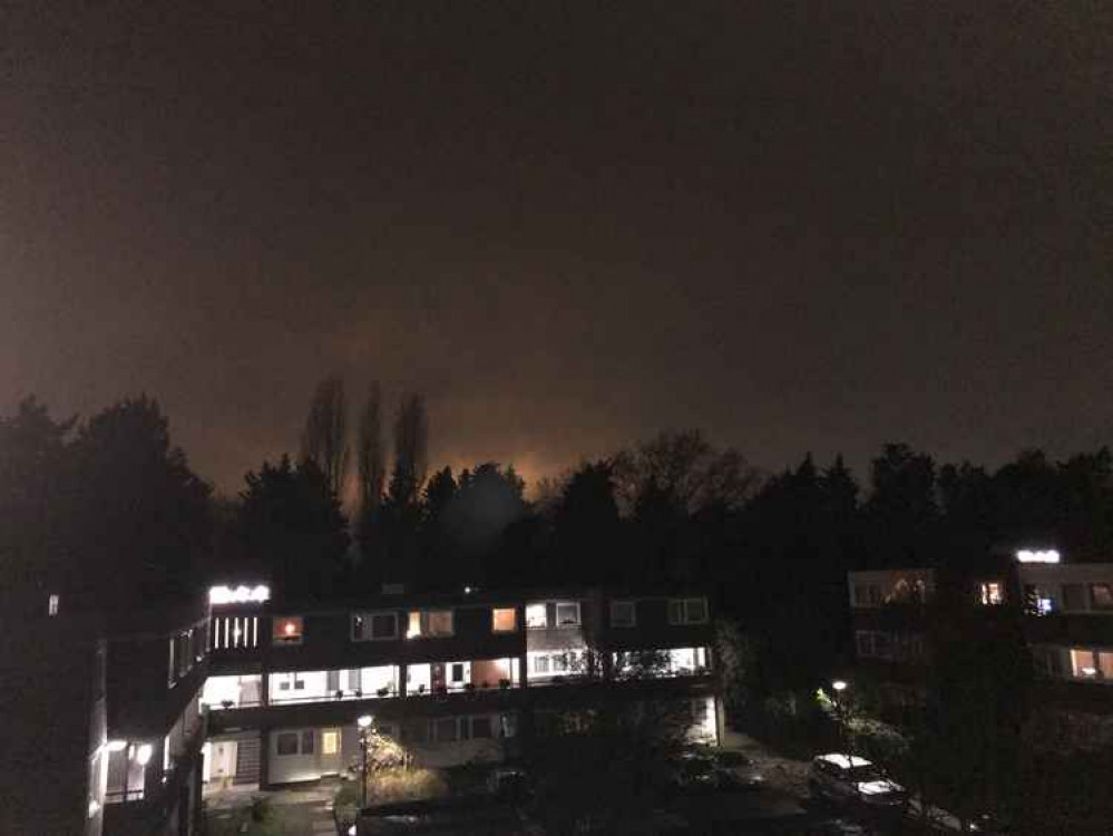 An orange glow has been seen from Brentford and miles beyond