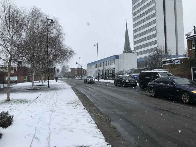 Conditions on Brentford's roads were treacherous