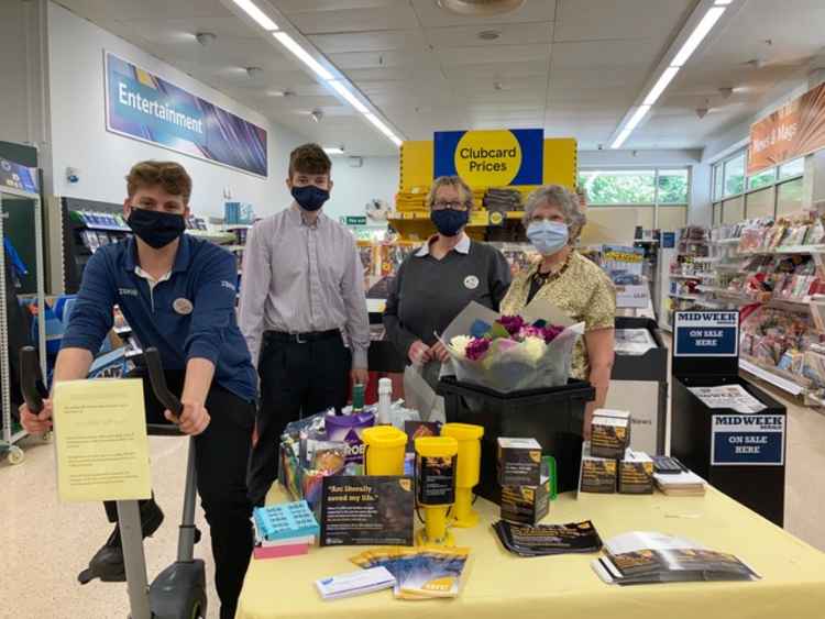 Tesco Axminster staff raising money for the ARC charity in store on Saturday (photo by Suzanne McFadzean)