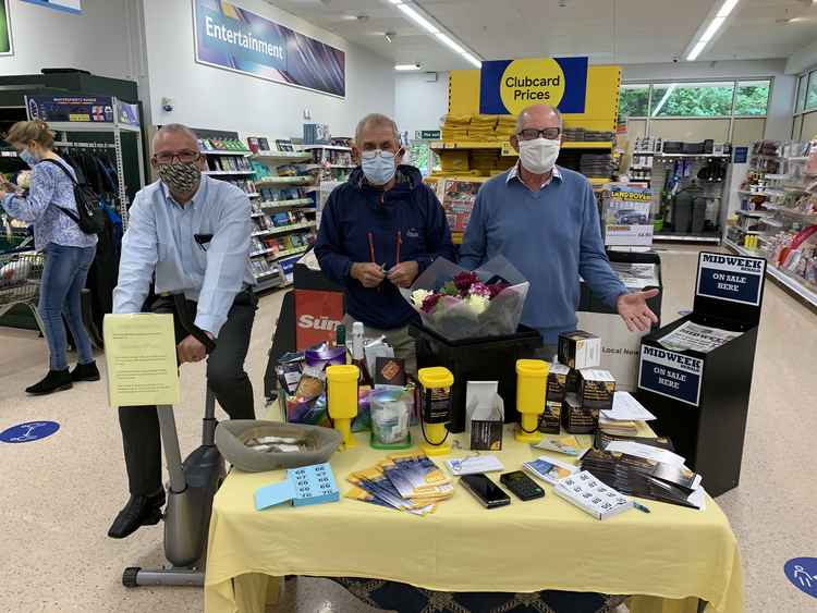 Volunteers led by patron Andrew Moulding and vice-chairman Ian Hall, both local councillors, selling raffle tickets at Tesco on Saturday morning, helping to raise £700 for ARC