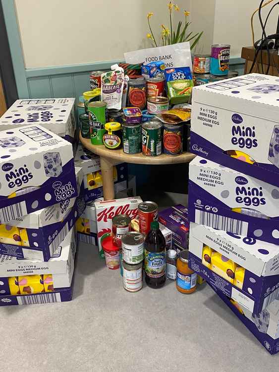 Tinned food is also being donated to the food bank