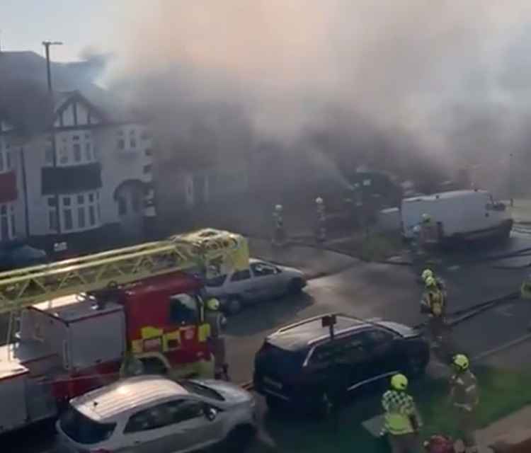 Two roofs were destroyed