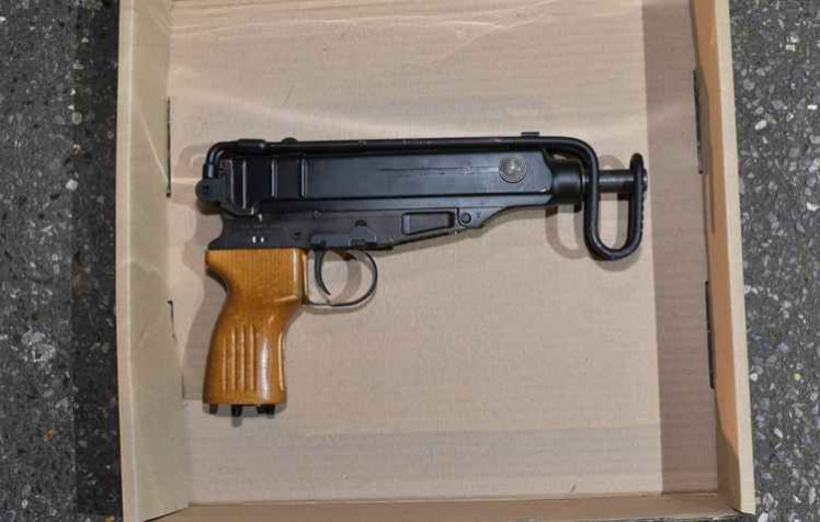 One of the Skorpion guns found by police