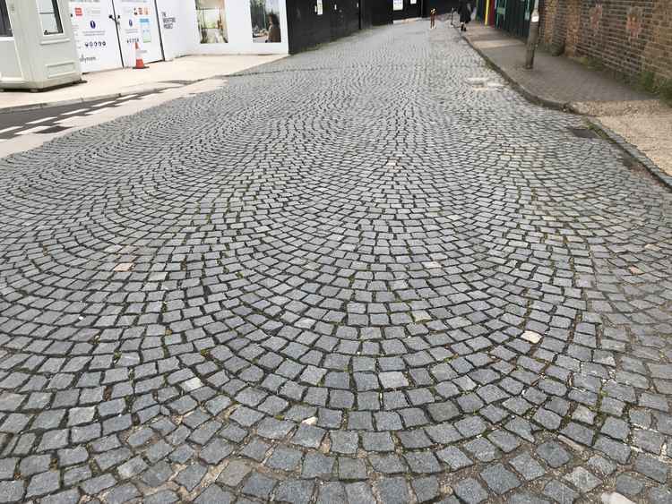 The cobbles were laid out in a fan effect