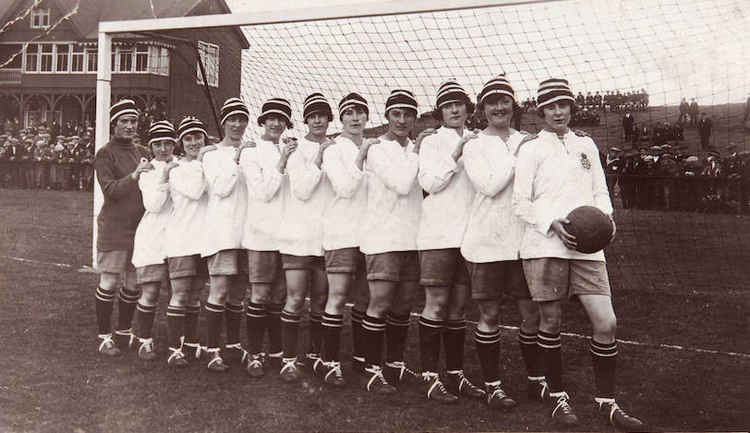 Dick, Kerr Ladies F.C., one of the earliest known women's association football teams in England, shortly before the FA ban in 1921. Pic: National Football Museum