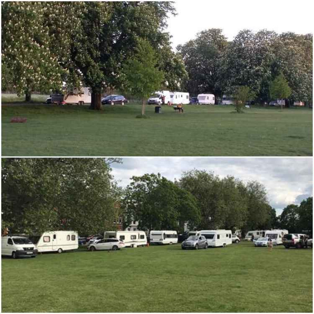 Recent illegal encampments on Ealing Common (top) and Kew Green (bottom)