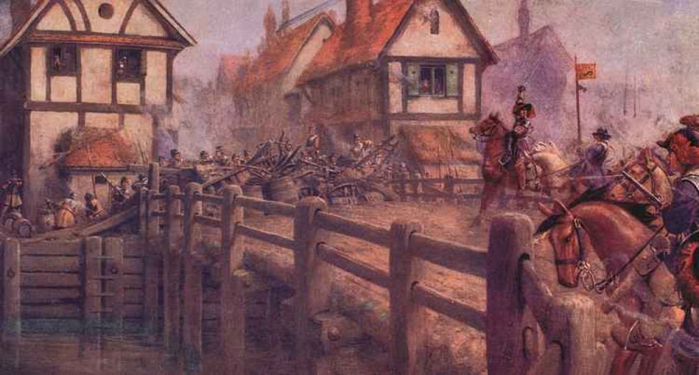 The Battle of Brentford 1642. A painting by John Hassall RA, 1928