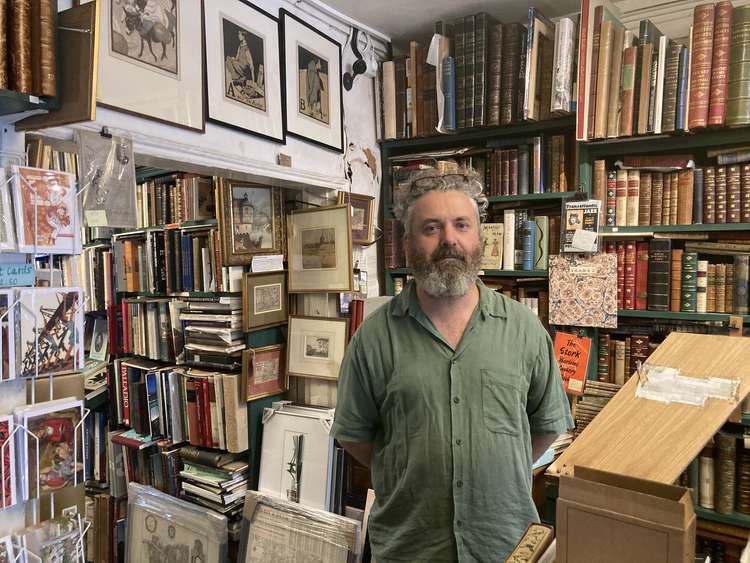Stephen Foster, owner of Foster Books, says management of the new cycle lane feels 'haphazard'. Image Credit: Josh Mellor