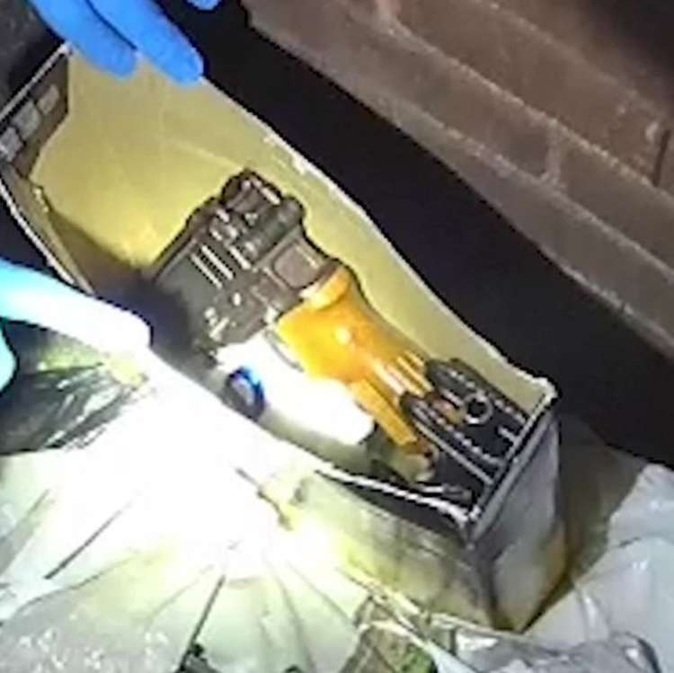 Bodycam footage of one of the guns found. Image Credit: Metropolitan Police